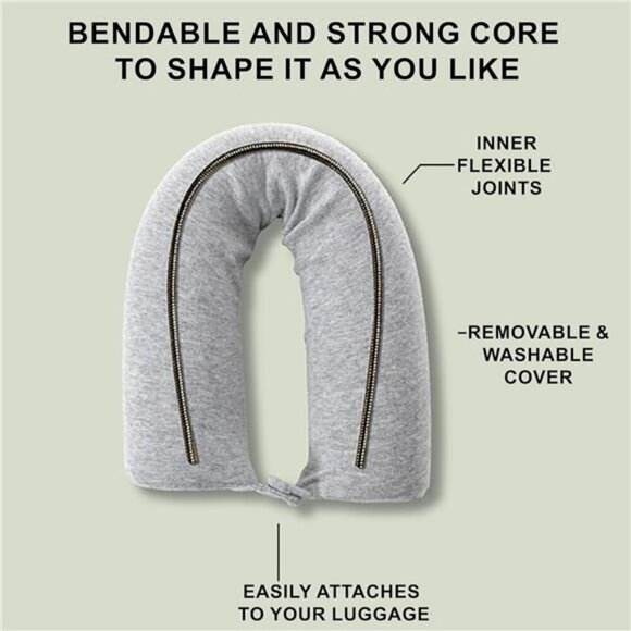 Memory Foam Travel Pillow Neck Support Adjustable Airplane Sleep Cushion - Picture 4 of 7